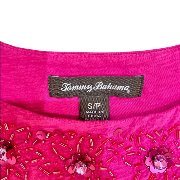Tommy Bahama Fuchsia Embellished beaded sleeveless scoop neck dress size small - Picture 8 of 8